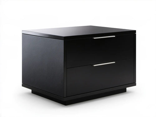 Czarna szafka nocna z MDF 50 x 40 x 45 cm z 2 szufladami