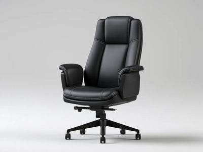 Czarny fotel obrotowy z tapicerką PU 120–130 × 68 × 70 cm